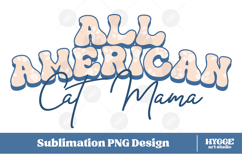 American Cat Mama Papa 4th of July USA Paw DTF PNG Bundle Product Image 2