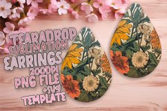 Whimsical Retro Flower Earring Variety PNG Product Image 1