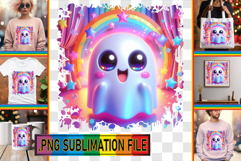 Joyful Tote Bag Art Ideas PNG, 3D Cute Ghost Product Image 1
