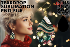 Cheerful Teardrop Earrings Designs PNG, Pattern Product Image 1
