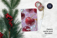 Glitter Coquette Cherry Pattern | Sparkly Glam Texture Paper Product Image 4