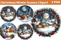 Christmas Winter Scenes Clipart PNG Product Image 1