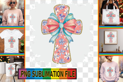 Enchanted TSHIRT Art PNG, Flower Cross Product Image 1