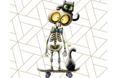 Quirky Skeleton Clipart PNG, Funny Halloween Bones Art Product Image 3