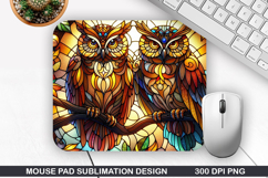 Halloween Owls Mouse Pad Sublimation,Halloween Mouse Pad PNG Product Image 1