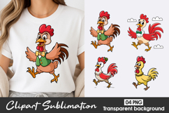 Cute Rooster Clipart PNG Product Image 1