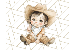 Cowgirl Baby Clipart PNG, Cute Toddler Western Outfit Art Product Image 3