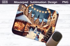 Christmas Mouse Pad PNG | Snowman MousePad Design Product Image 1