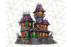 Haunted Houses Clipart PNG, Spooky Halloween Homes Product Image 3