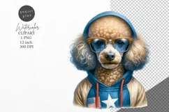 Patriotic clipart, Poodle clipart, Dog clipart Product Image 1
