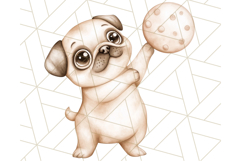 Pug Clipart PNG, Cute Dog Art, Funny Puppy Illustration Png Product Image 3