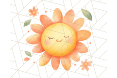 Pastel Watercolor Spring Clipart, Cheerful Floral Png Design Product Image 3