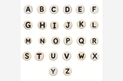 Clay Bead Alphabet PNG Bundle | Neutral Letter Bead Product Image 6