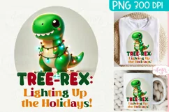 Christmas dinosaur sublimation PNG, Funny Christmas PNG Product Image 1