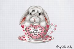 Valentines Day Bunny Cups Clipart PNG Product Image 1