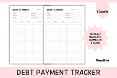 Debt Payment Tracker Editable Template 1 Product Image 1
