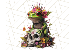 Floral Punk Frogs PNG - Neon Reble Grunge Amphibians Clipart Product Image 3