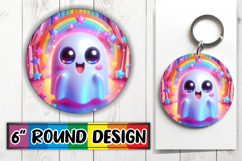 Timeless Circle Keychain Magic PNG, 3D Cute Ghost Product Image 1