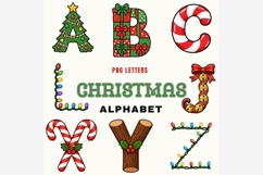 Christmas Alphabet PNG Bundle | 26 Holiday Letter Clipart Product Image 6