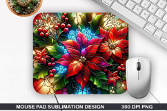 Flowers Mouse Pad Sublimation,Christmas Mouse Pad PNG Design Product Image 1