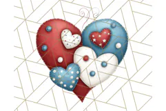 Patriotic Scandinavian Rainbow Clipart PNG, 4th Of July Png Product Image 3