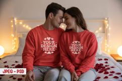Valentine Couple Sweatshirt PSD JPEG Mockup Product Image 1