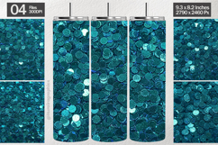 Teal Holo Glitter Tumbler Wrap| Tumbler Sublimation Product Image 1