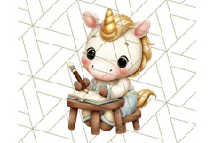 Magical Bookish Unicorn PNG Clipart Reading Books & Stories Product Image 3