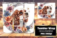 Petal Pup: Watercolor Tumbler Wrap 20oz Product Image 1