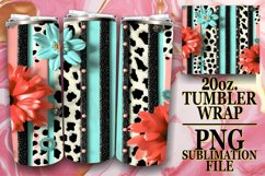 Eye-Catching 3D Leopard and Flower Tumbler Wraps Product Image 1