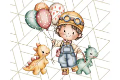 Cute Cartoon Dinosaur Clipart PNG, Prehistoric Animals PNG Product Image 3