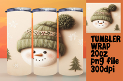 STUNNING 20oz PNG Tumbler Template , Snowman Product Image 1