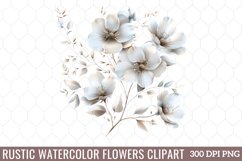 Watercolor Rustic Flowers Clipart Product Image 1