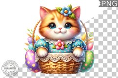 Easter Cat Sublimation - Easter Clipart PNG Design Product Image 1