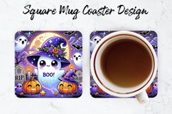 Halloween Boo Mug coaster | Coaster | Sublimation Design Product Image 1