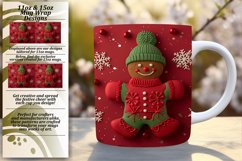 Festive 3D Gingerbread Man Wrap | 11oz/15oz Mug Design Product Image 1