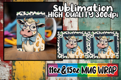 Timeless moments 11oz 15oz sublimation wrap, Cute Cow Product Image 1