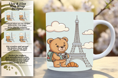 Custom 11oz Mug Wrap Png Design , Cute Bear Product Image 1