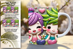 Customized Png For 15oz Mug Wrap , 3D Characters Product Image 1