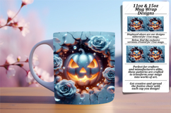 Dreamy 15oz Mug Wrap Png Design , 3D Pumpkin Product Image 1
