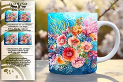 Sublimation PNG 11oz/15oz Mug Wrap Floral Design Product Image 1