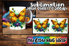 Serene beauty 11oz 15oz mug wrap, Butterfly Product Image 1