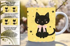 Artistic Cat Mug Wrap Art PNG Product Image 1