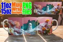 Ghost in Wall Mug Wrap - 3D Halloween 11oz 15oz Product Image 1