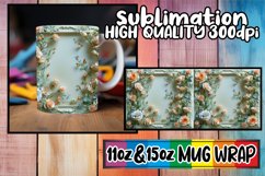 Nature's Harmony: 3D Flower Mug Wrap Product Image 1