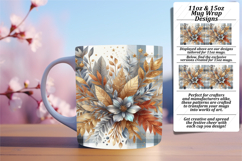 Warm 11oz Mug Wrap Png Template , Autumn Flower Product Image 1