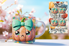 Chic 11oz Mug Wrap Png Template , Cute Pumpkin Product Image 1