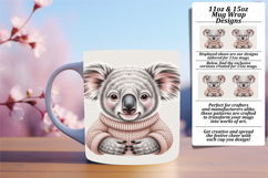 Trendy 11oz Mug Wrap Png Design , Valenines Animals Product Image 1