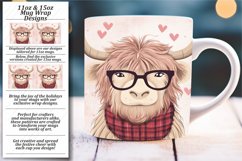 Valentine's Delights: Watercolor Boho Animal Mug Wraps Product Image 1