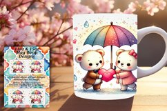 FASHIONABLE PNG for 15oz Mug Wrap , Valentine Bear Product Image 1